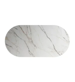 Stół TRANKY 180 x 90 cm ciemno brązowy blat ceramika