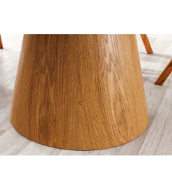Stół UNIQUE 120 cm drewno dębowe blat ceramika w optyce białego marmuru