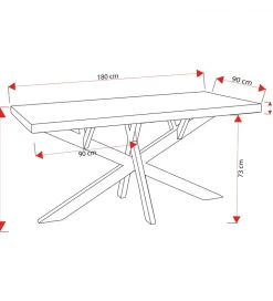 Stół USHE 180 cm drewno akacja