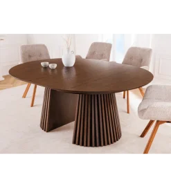 Stół VALHALLA WOOD okrągły 120-160-200cm rozkładany dąb ciemny