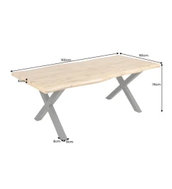Stół WILD 160 cm nogi  X wygląd naturalnego dębu