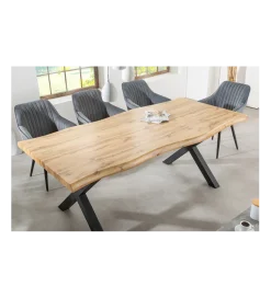 Stół WILD 160 cm nogi X wygląd naturalnego dębu