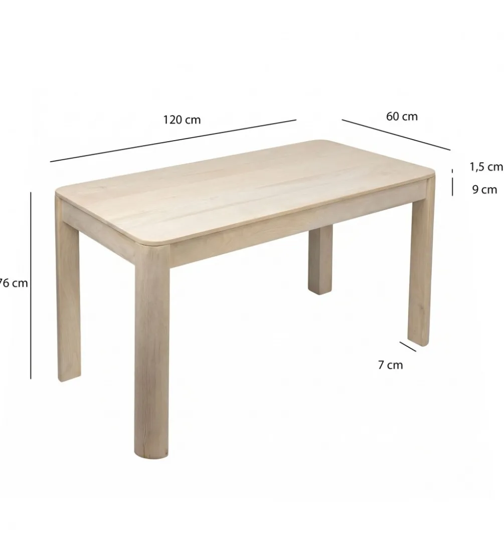 Stół WOHNLING 120 cm drewno mango białe wykończenie