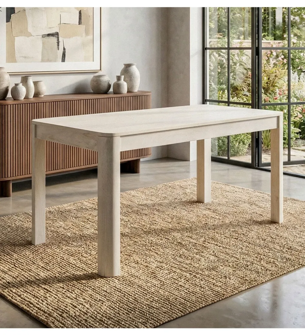 Stół WOHNLING 120 cm drewno mango białe wykończenie