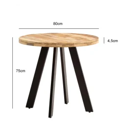 Stół WOHNLING 80 cm drewno mango nogi czarne