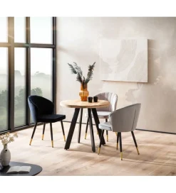 Stół WOHNLING 80 cm drewno mango nogi czarne