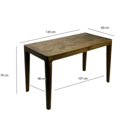 Stół WOHNLING 120 cm drewno mango odcień orzecha