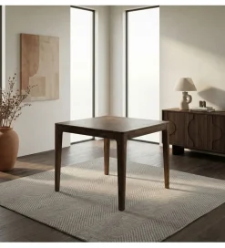 Stół WOHNLING 80 cm drewno mango odcień orzecha