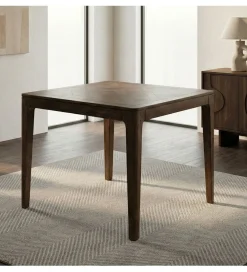 Stół WOHNLING 80 cm drewno mango odcień orzecha