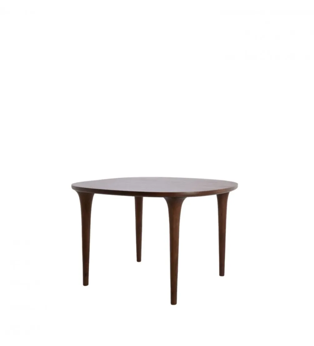 Stół ZALE 120 cm drewno akcja ciemny brązowy