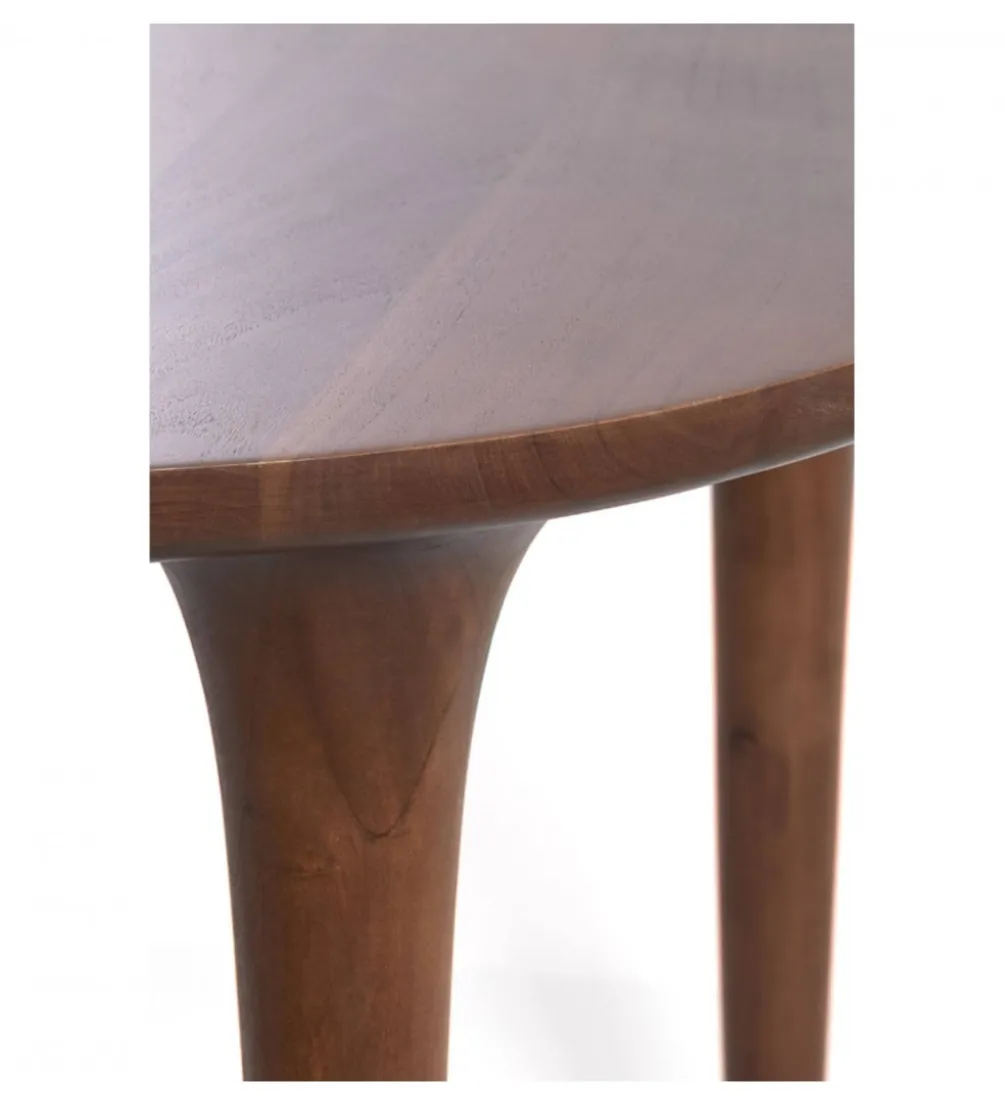 Stół ZALE 120 cm drewno akcja ciemny brązowy