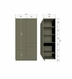 Szafa ALFIE 107 cm drewno sosny