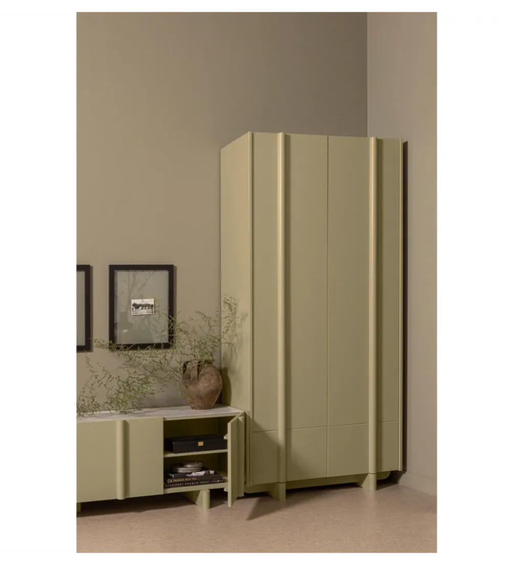 Szafa BASU 210 cm drewno sosny moss