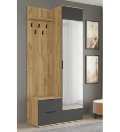 Szafa CORAL 202 cm naturalna czarna