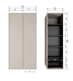 Szafa DAILY 200 x 100 cm drewno sosny szara