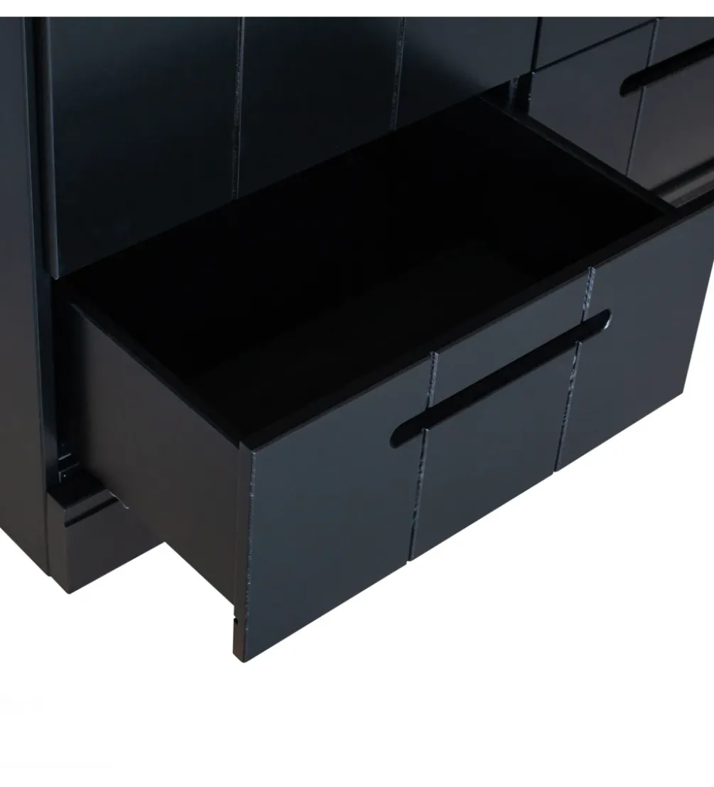 Szafa DRAWER 195 x 140 cm drewno sosna czarna