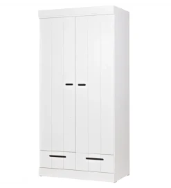 Szafa DRAWER 195 x 94 cm drewno sosna biała