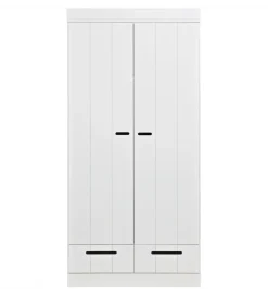 Szafa DRAWER 195 x 94 cm drewno sosna biała
