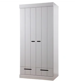 Szafa DRAWER 195 x 94 cm drewno sosna szara