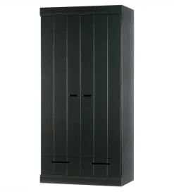 Szafa DRAWER 195 x 94 cm drewno sosna czarna