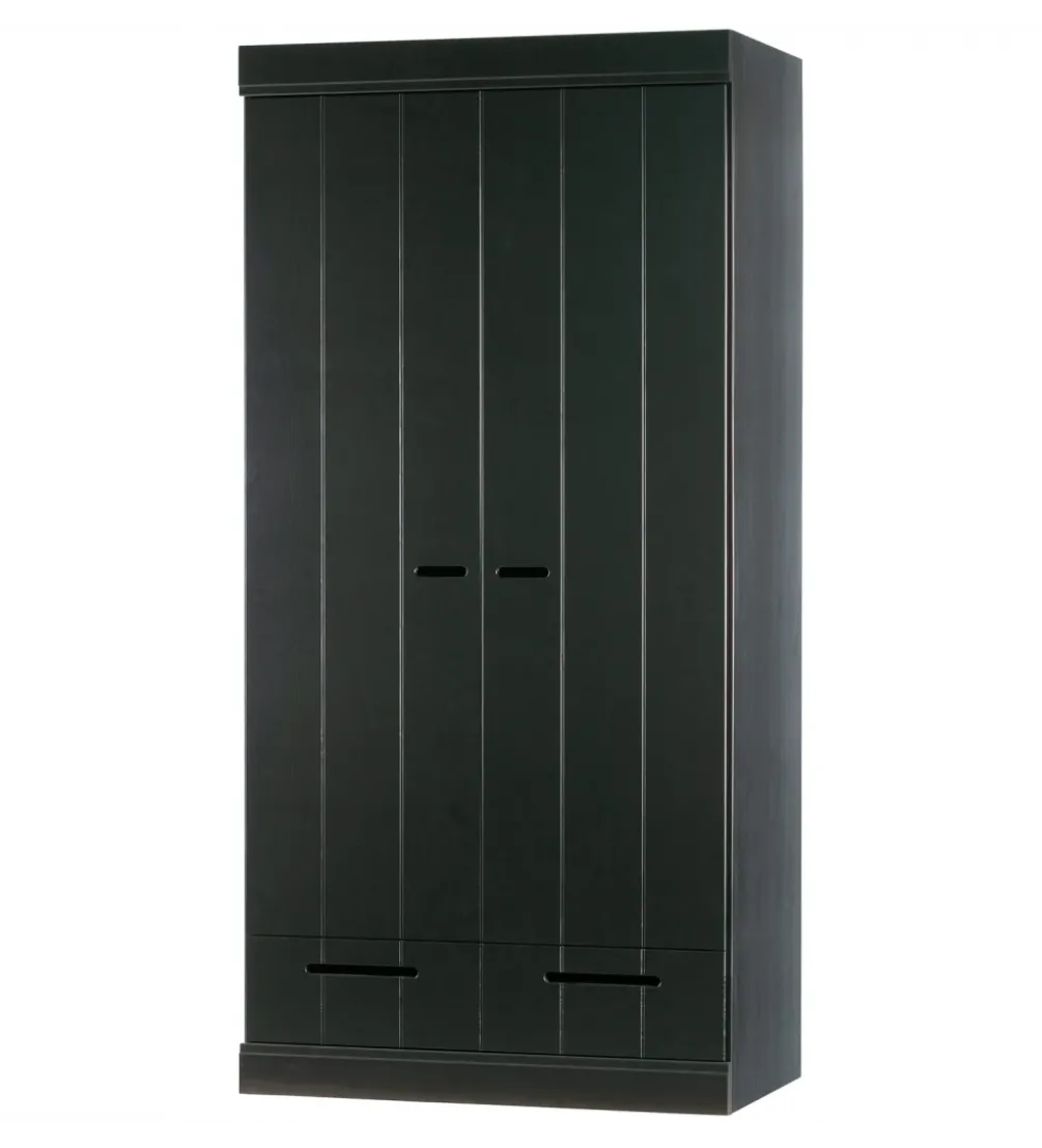 Szafa DRAWER 195 x 94 cm drewno sosna czarna