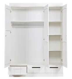 Szafa DRAWER 195 x 140 cm drewno sosna biała