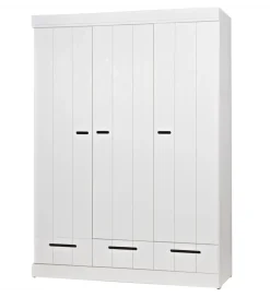 Szafa DRAWER 195 x 140 cm drewno sosna biała