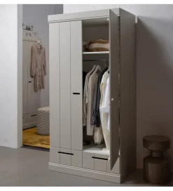 Szafa DRAWER 195 x 94 cm drewno sosna dust