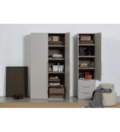 Szafa dwudrzwiowa RENS 110 cm dekor orzechowy szara