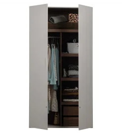 Szafa dwudrzwiowa RENS 110 cm dekor orzechowy szara