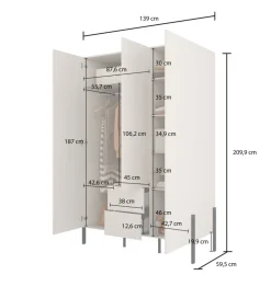 Szafa JUKON 210 cm kaszmir