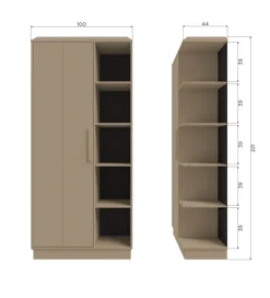 Szafa LOWEN 221 cm drewno sosny piaskowa