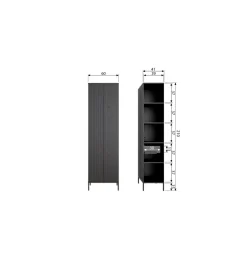Szafa NEW GRAVURE 210 cm drewno dębu naturalna
