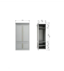 Szafa ORGANIZE 44 cm drewno sosny mist
