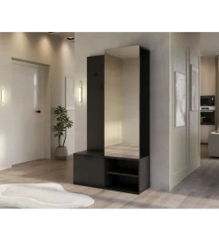 Szafa OTURRA 189 cm z lustrem czarna