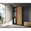 Szafa przesuwna Marrphy II 120 cm czarny/dąb caramel
