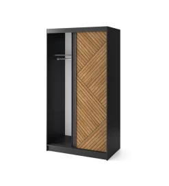 Szafa przesuwna Marrphy II 120 cm czarny/dąb caramel