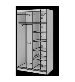 Szafa przesuwna PRESCCO II 120 cm czarny