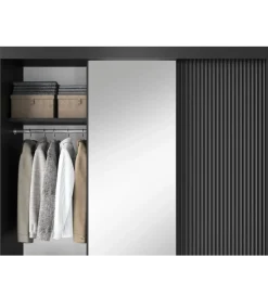 Szafa przesuwna PRESCCO III z lustrem 180 cm czarny