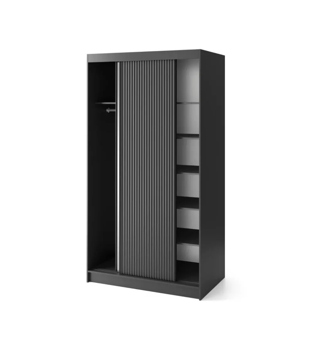 Szafa przesuwna PRESCCO II z lustrem 120 cm czarny