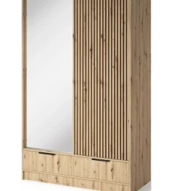 Szafa przesuwna VOODI II 120 cm z lustrem kolor dąb artisan