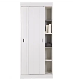 Szafa ROW 195 cm drewno sosny biała