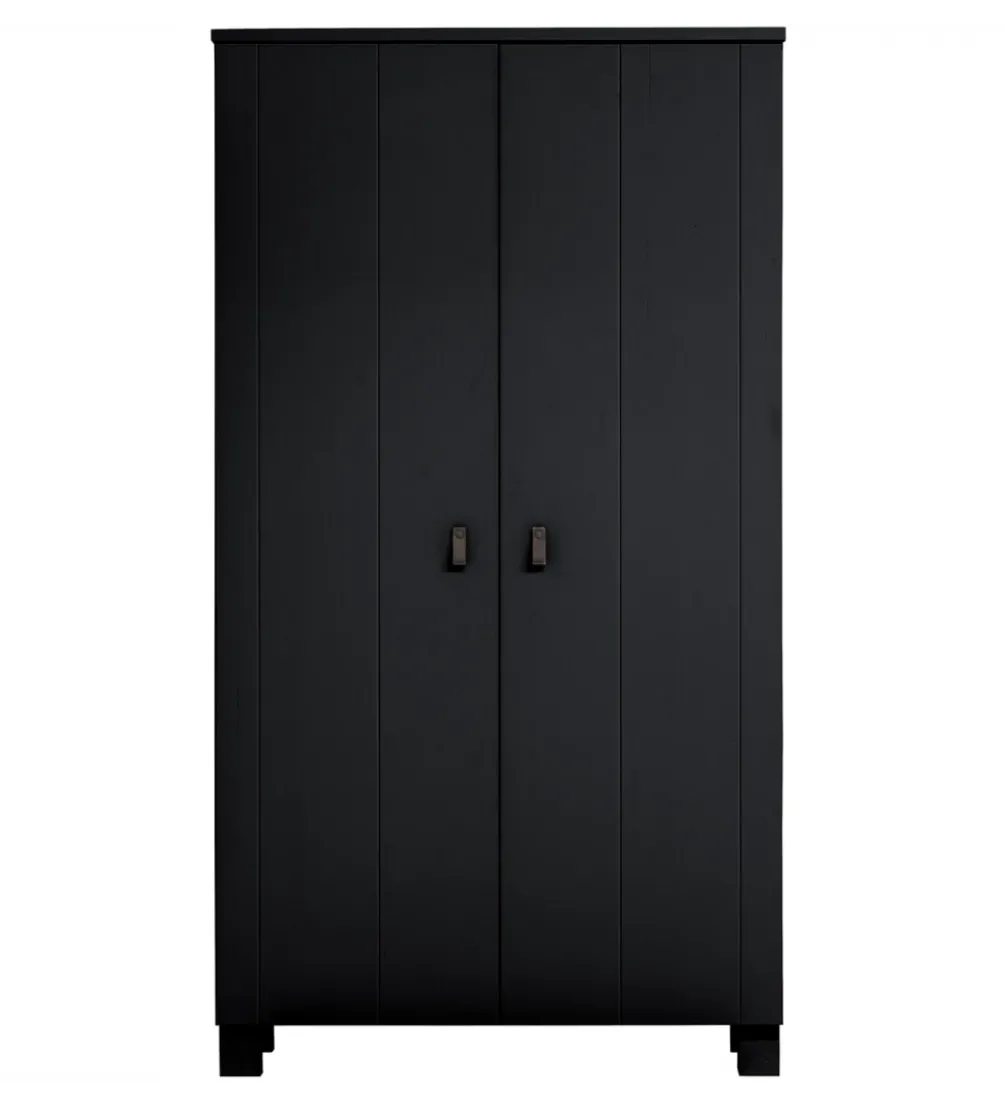 Szafa TIES 202 cm drewno sosny czarna