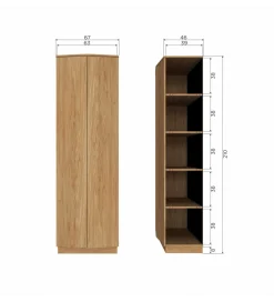 Szafa ZUMA 210 cm drewno dębu naturalna