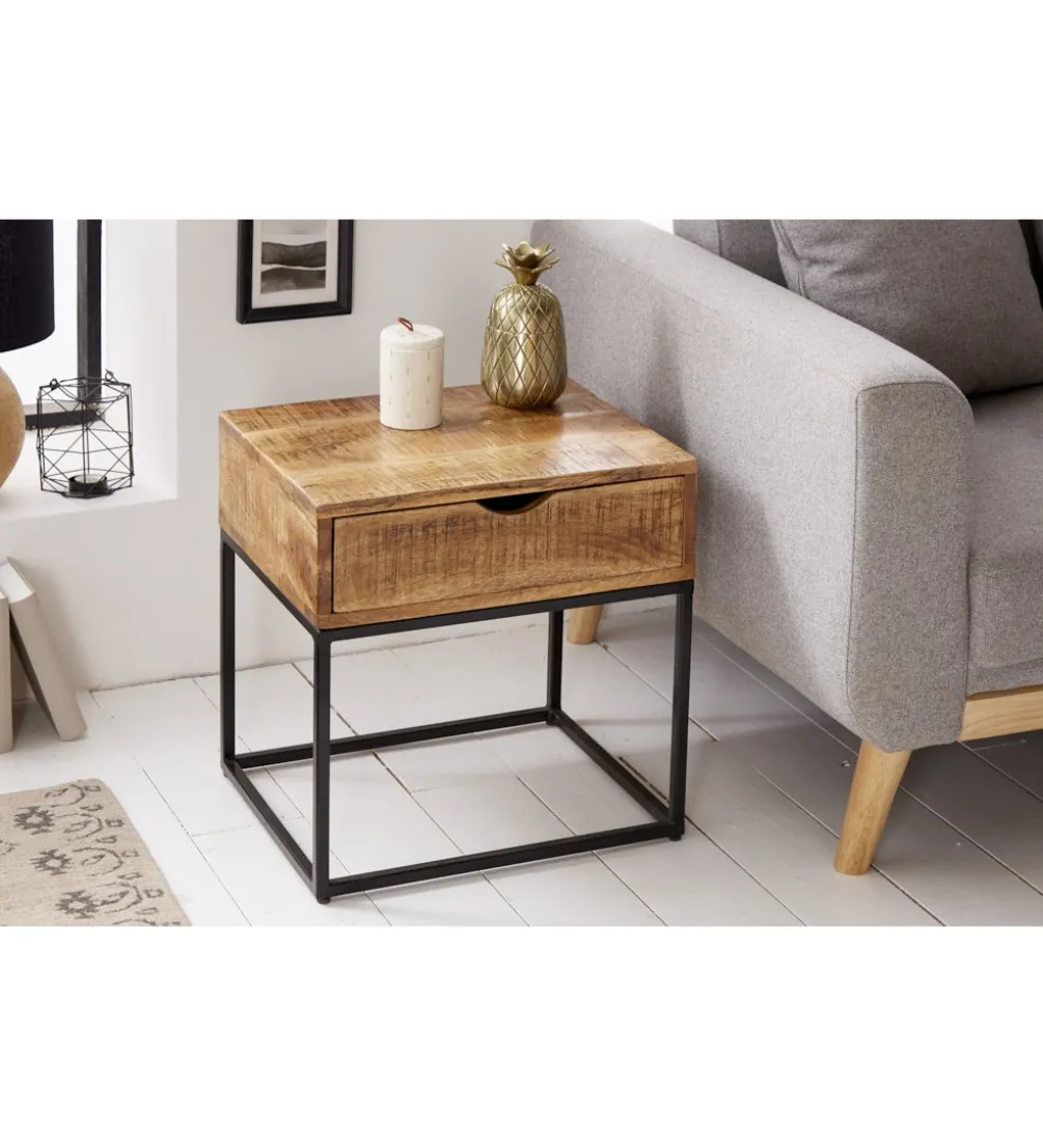 Szafka nocna Iron Craft drewno mango