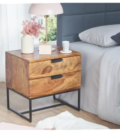 Szafka nocna LORENTE 50 cm drewno sheesham