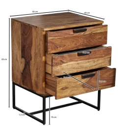 Szafka nocna LORENTE 50 cm drewno sheesham