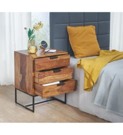 Szafka nocna LORENTE 50 cm drewno sheesham