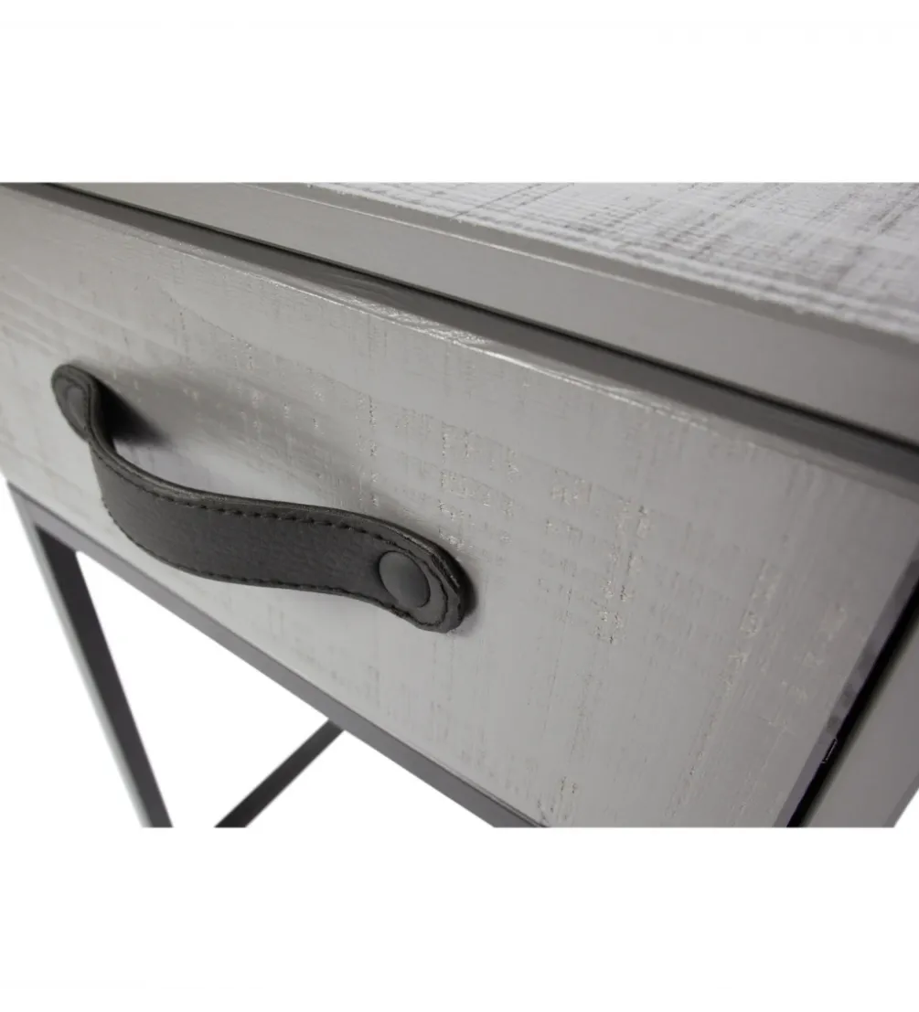 Szafka nocna MORRIS 52 cm drewno sosny szara