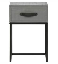 Szafka nocna MORRIS 52 cm drewno sosny szara
